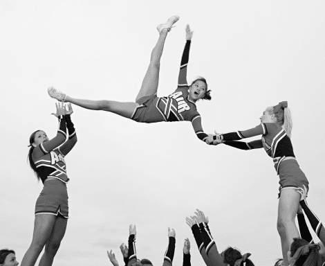 Cheerleader performing on the field