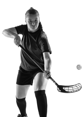 Lacrosse player in motion