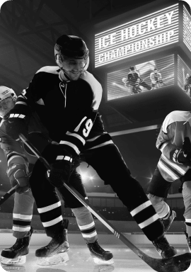 Hockey player in full gear